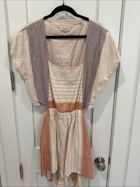 elevenses Cream and Terracotta Striped Jumpsuit